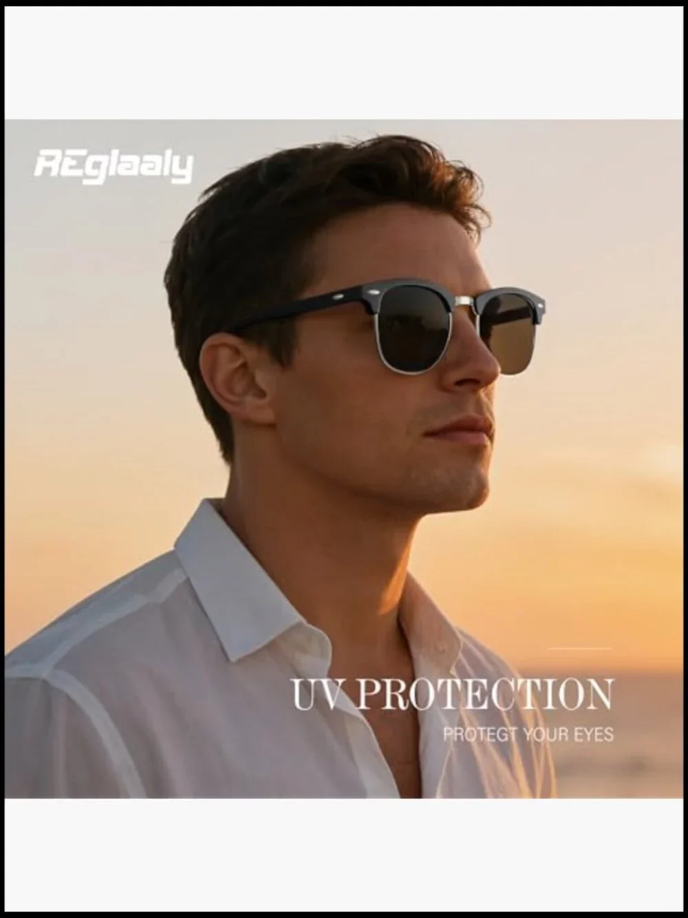 Polarized Sunglasses Semi-Rimless UV Protection Driving